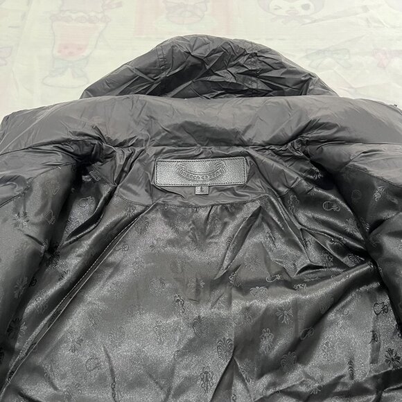 Chrome Hearts Black Down Jacket With Pink Cross Patch - Picture 12 of 13